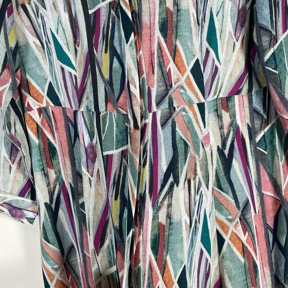 bl-nk ANTHROPOLOGIE Winona Watercolor Shirtdress SZ S FLOWY button Down western - Picture 7 of 16